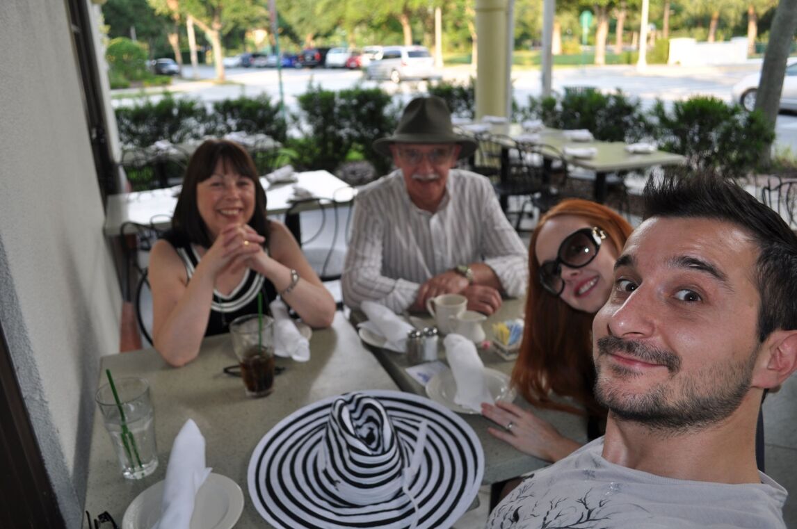 my head in the middle of the table