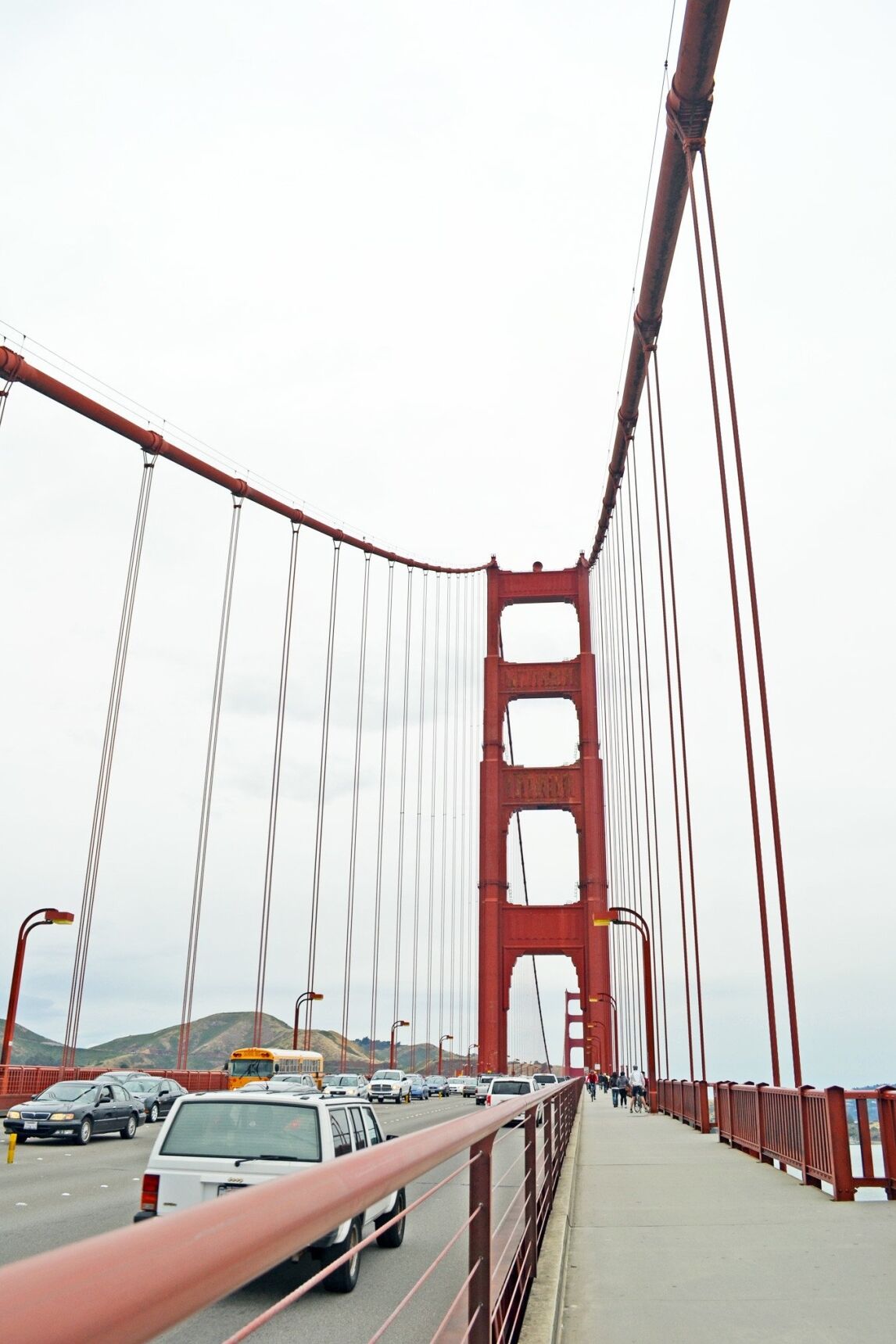 visiting the Golden Gate Bridge, San Francisco California