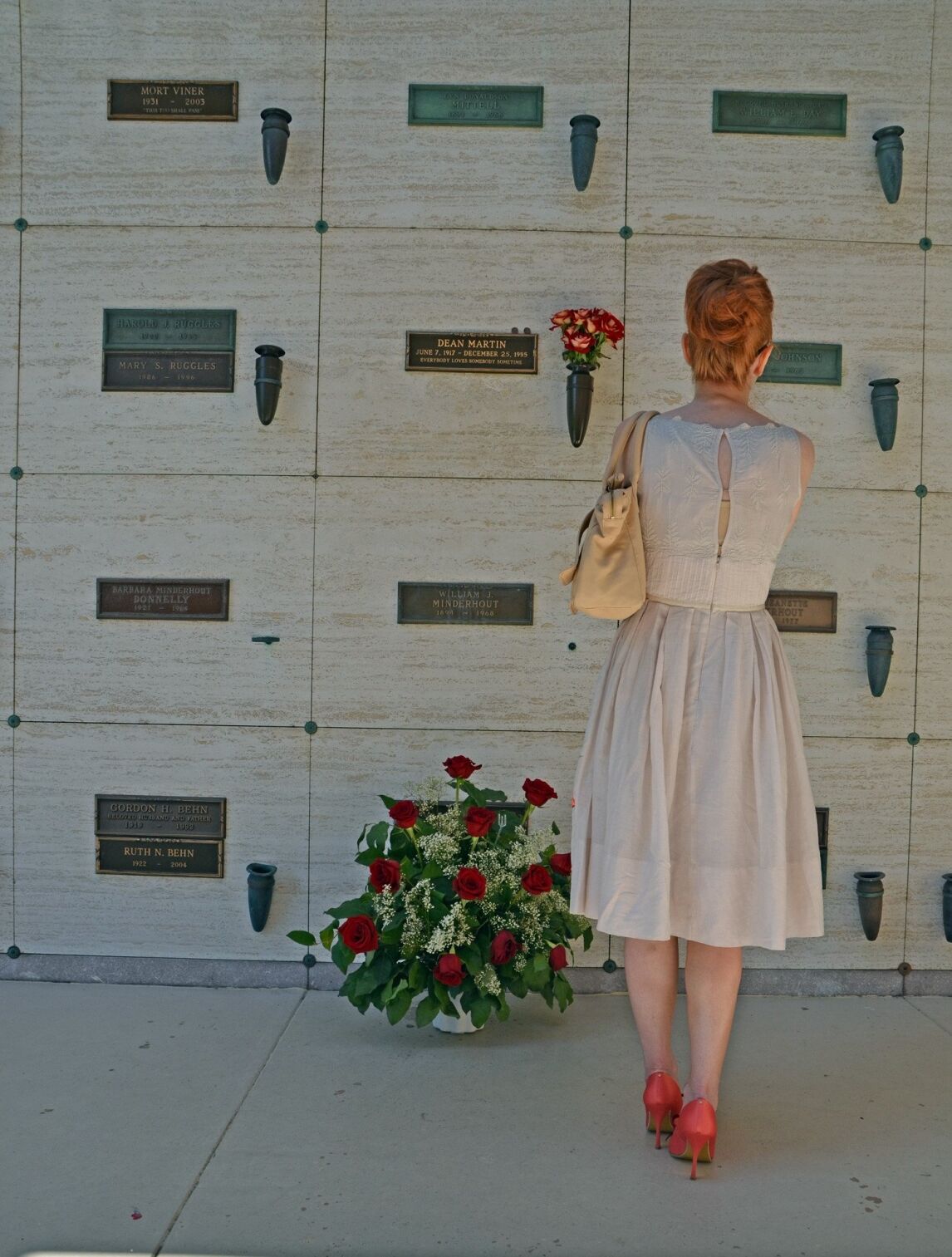 Visiting Dean Martin's grave in Hollywood