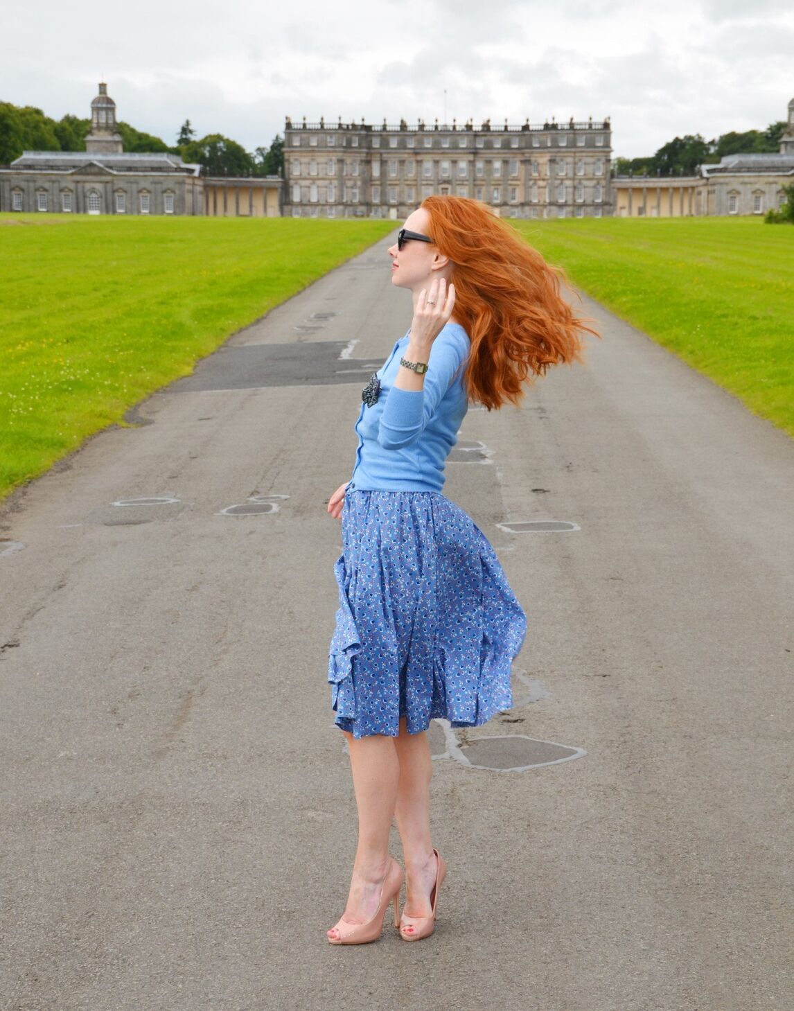Red hair on a windy day