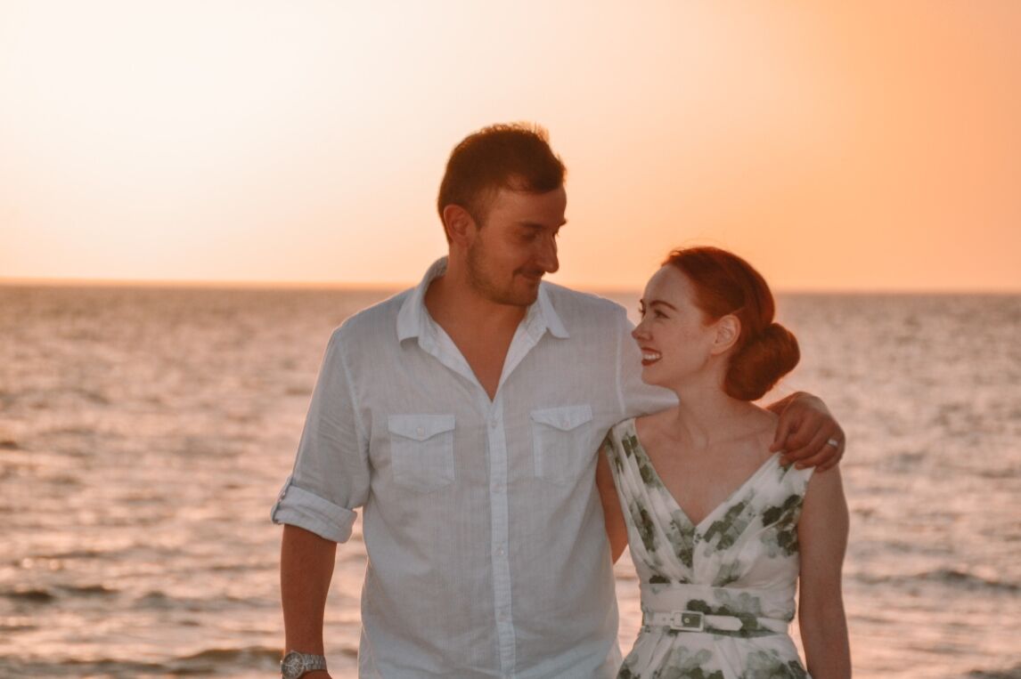 Amber and Terry on the beach in Naples, Florida