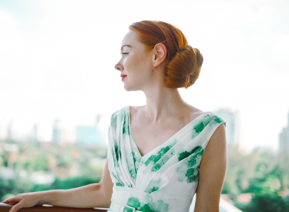 green organza ASOS dress