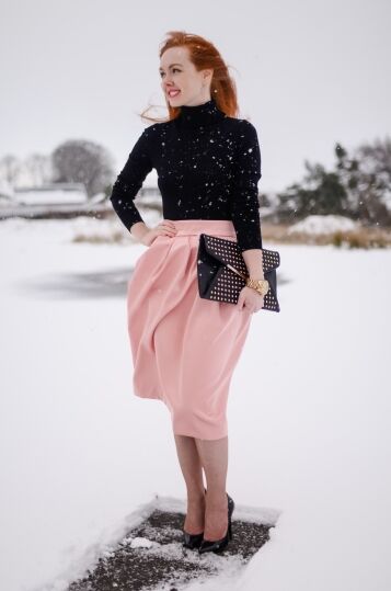 navy blue dress for baby girl How I Wear Pink in Winter main image 1