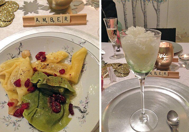 Christmas dinner - starter and sorbet