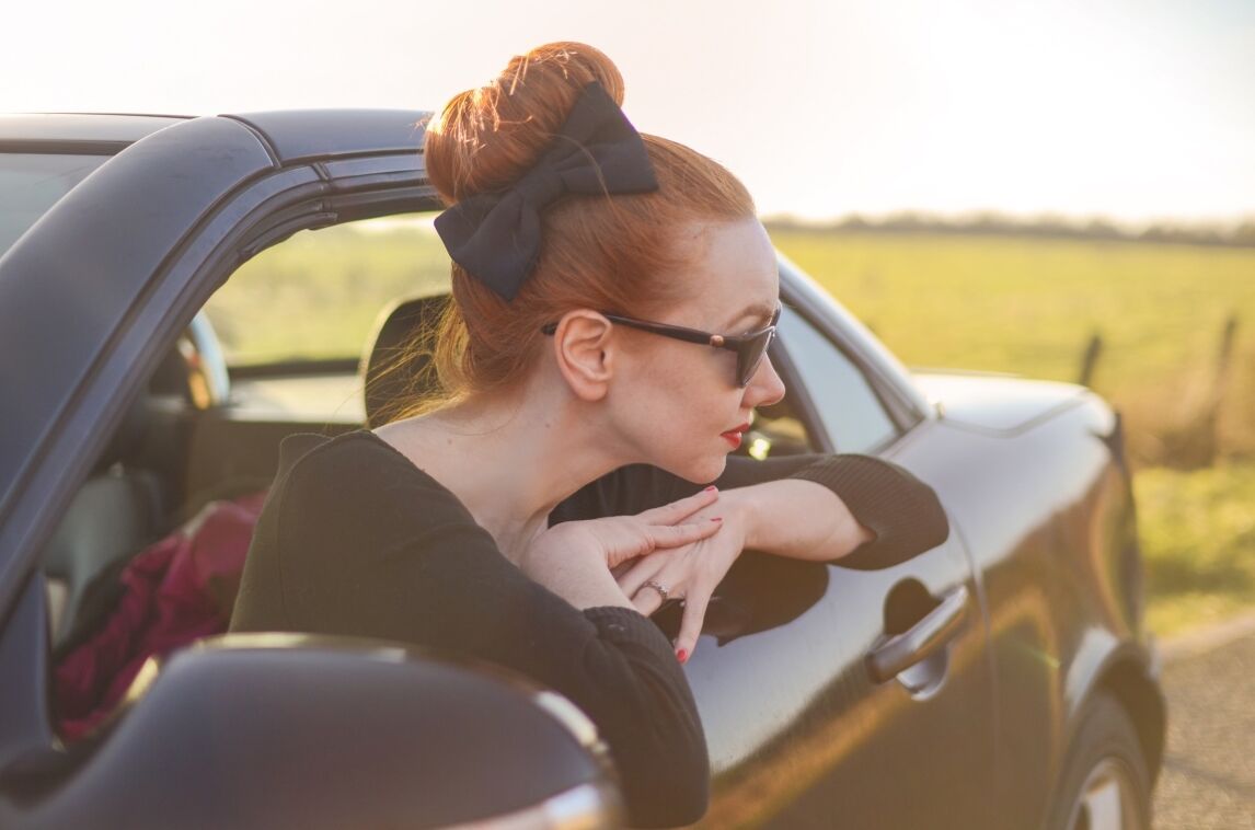 hair in bun with oversized bow