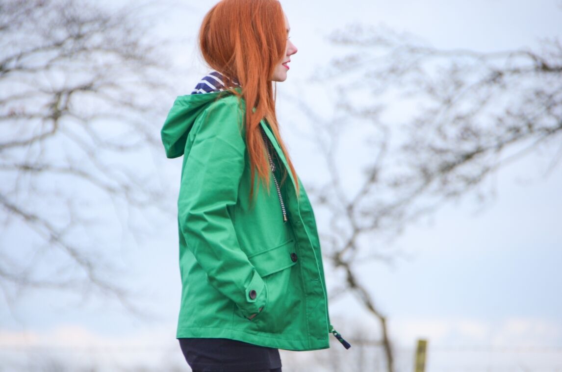 Joules green raincoat
