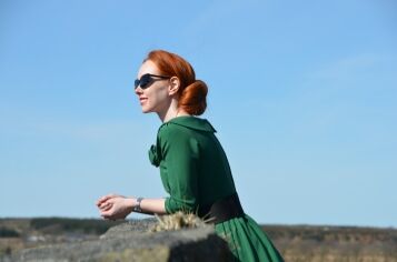 Stop Staring green dress from Unique Vintage