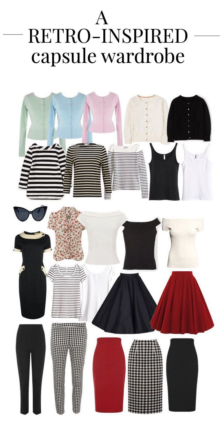 a retro-inspired capsule wardrobe