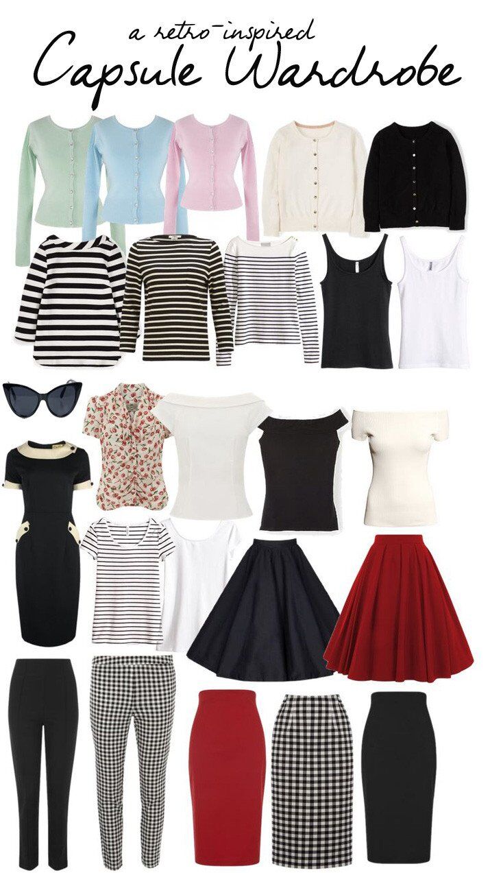 retro-inspired capsule wardrobe : 24 pieces