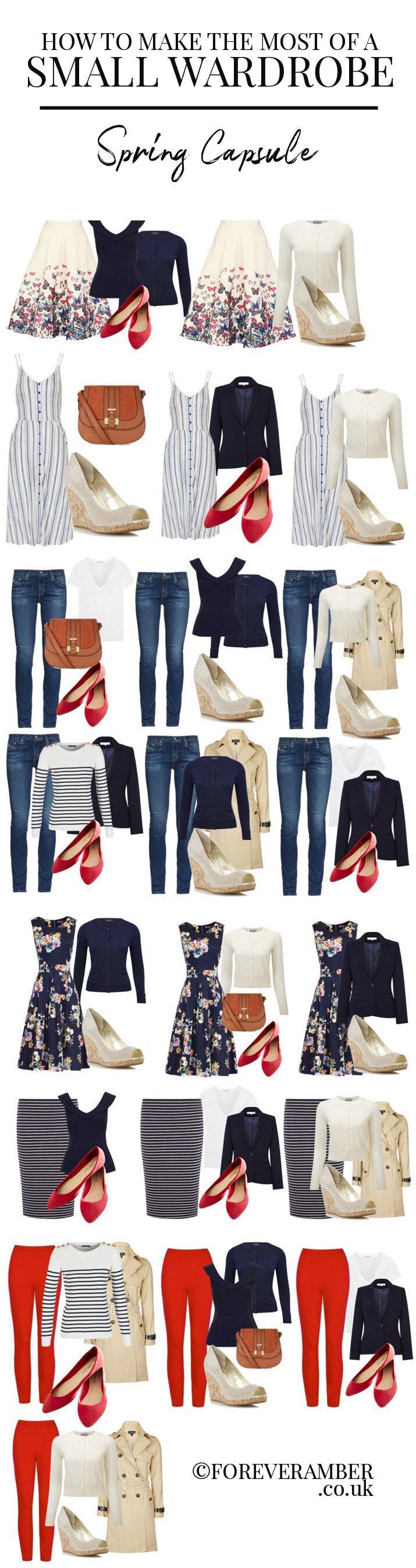 how to make the most of a small wardrobe: sample capsule wardrobe for spring