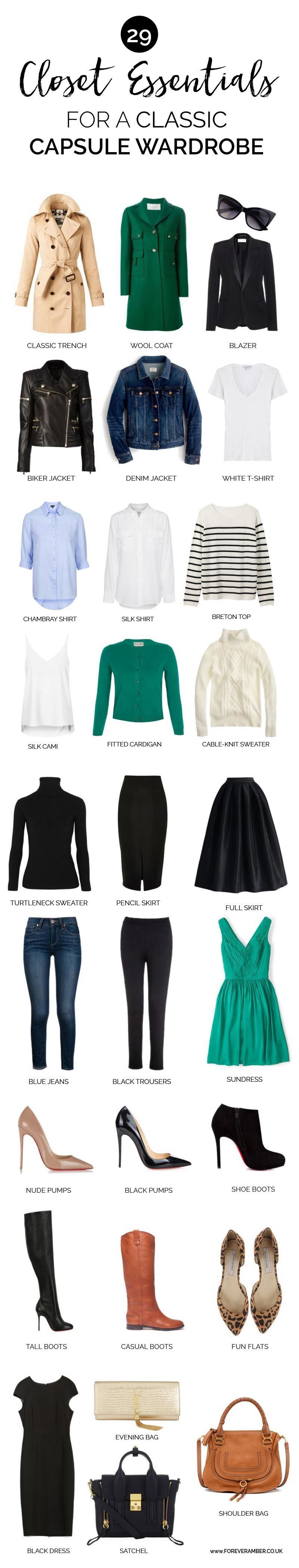wardrobe essentials for a classic capsule wardrobe