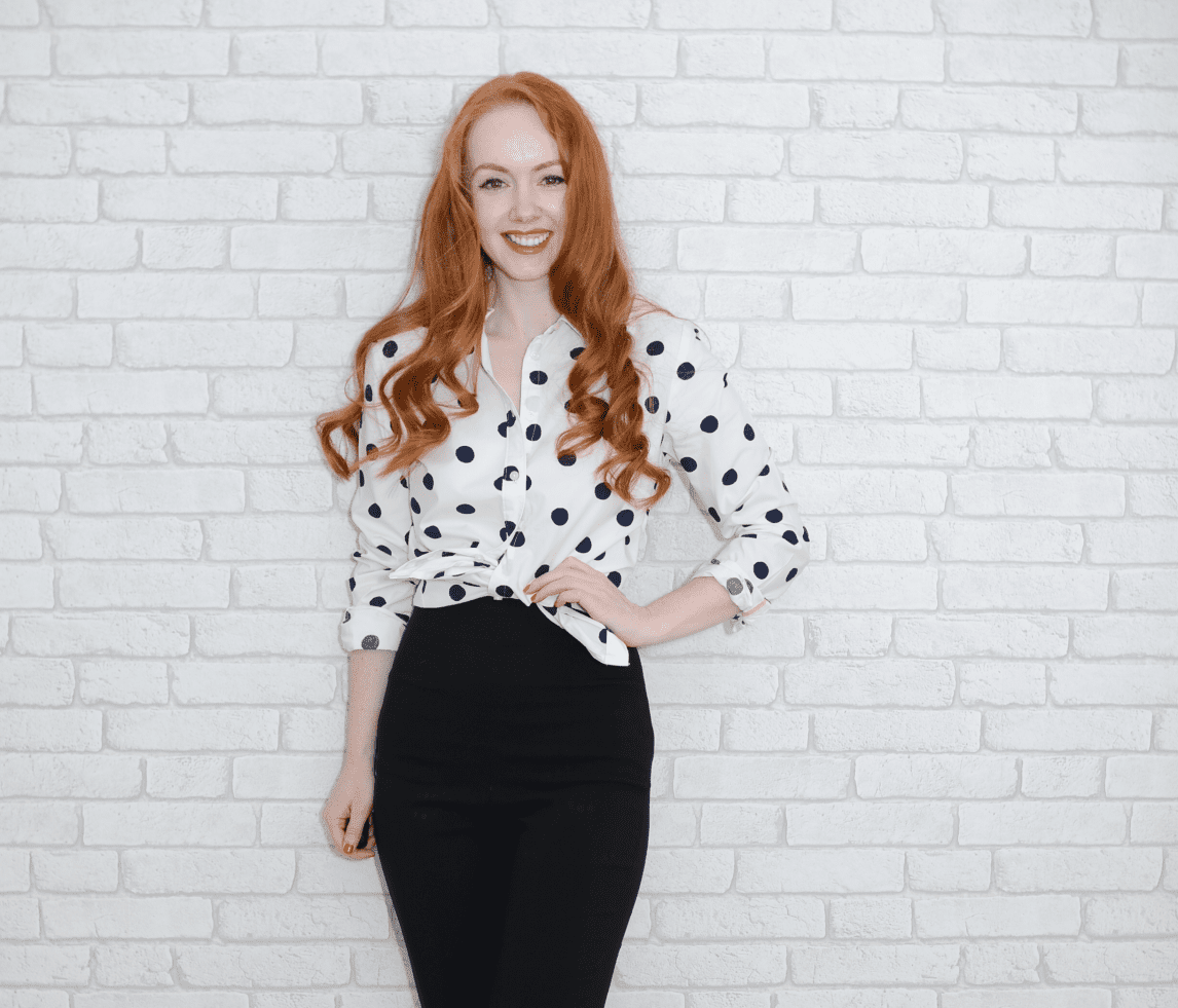 polka dot shirt and capri pants