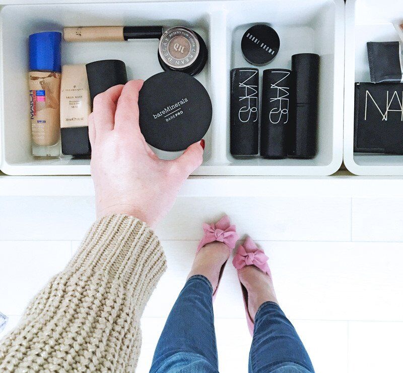 Ikea Malm dressing table with organisation inserts