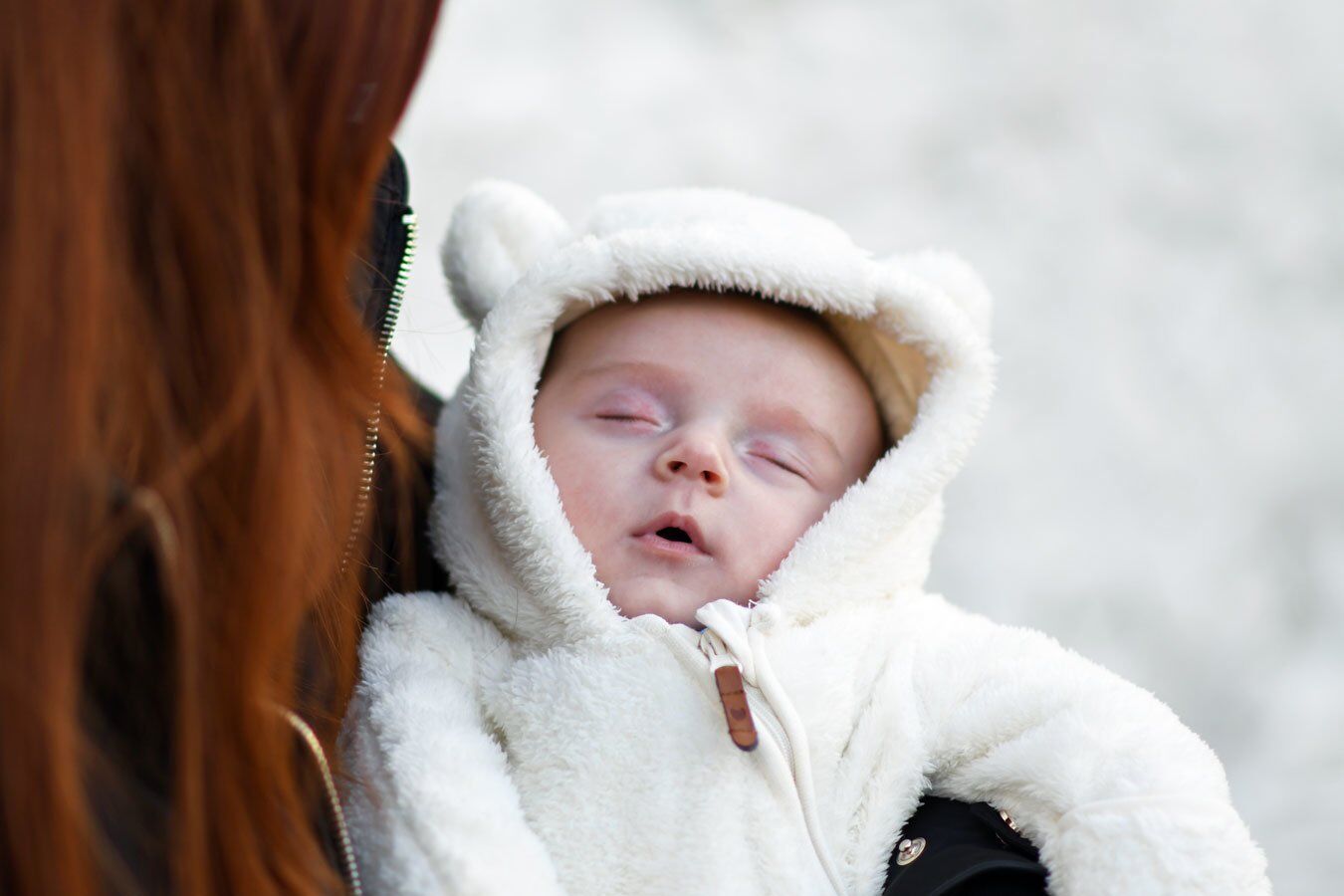 Max in his fleece pram suit for a winter's walk