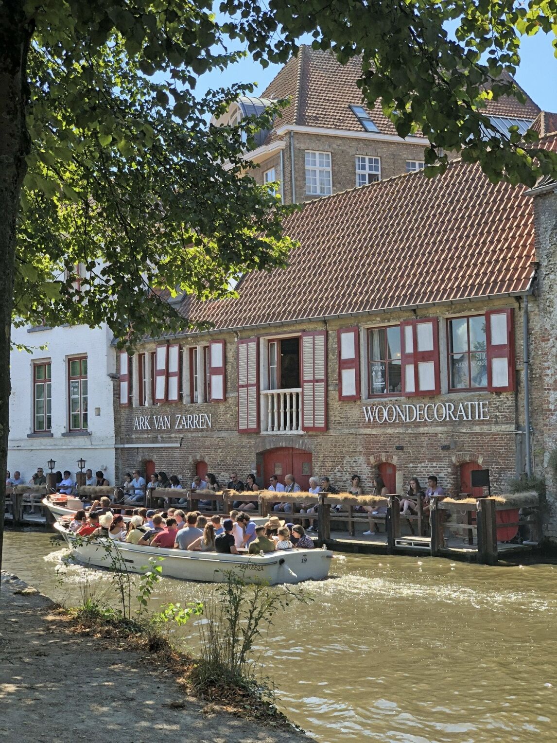 canal boat in Bruges, Belgium