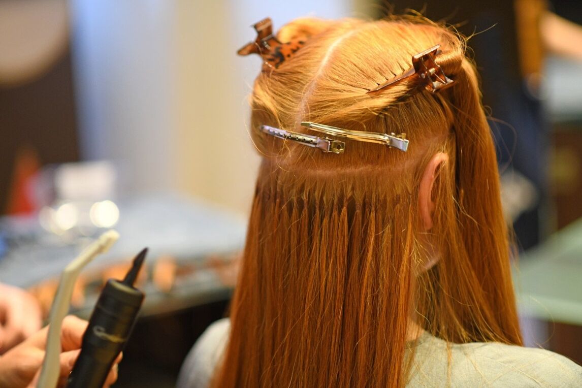 having Great Lengtha hair extensions applied