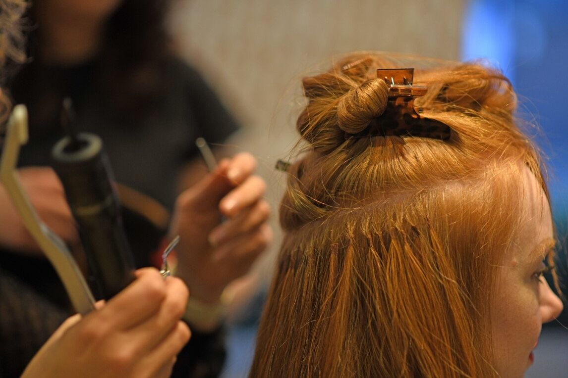 keratin bonds on Great Lengths hair extensions