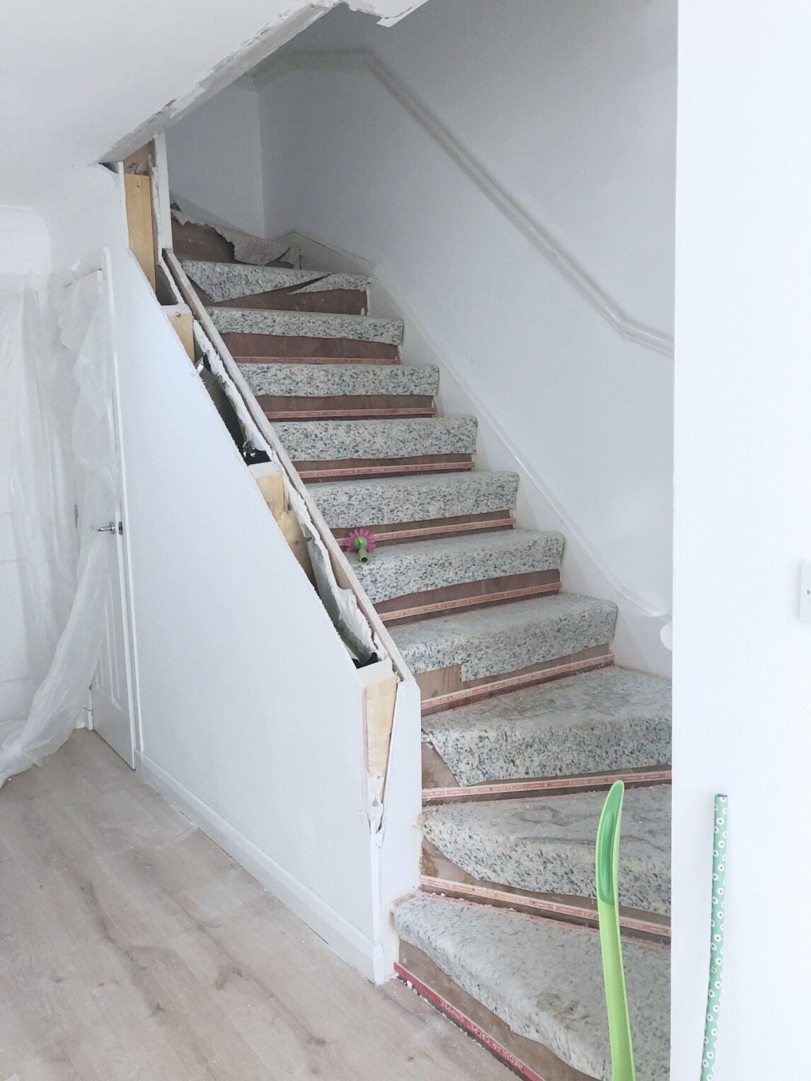Hallway after wall demolition