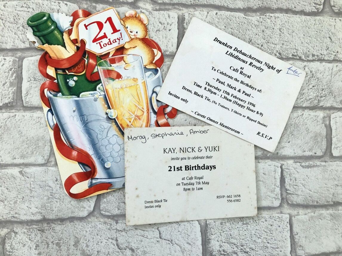 21st birthday card and invitations