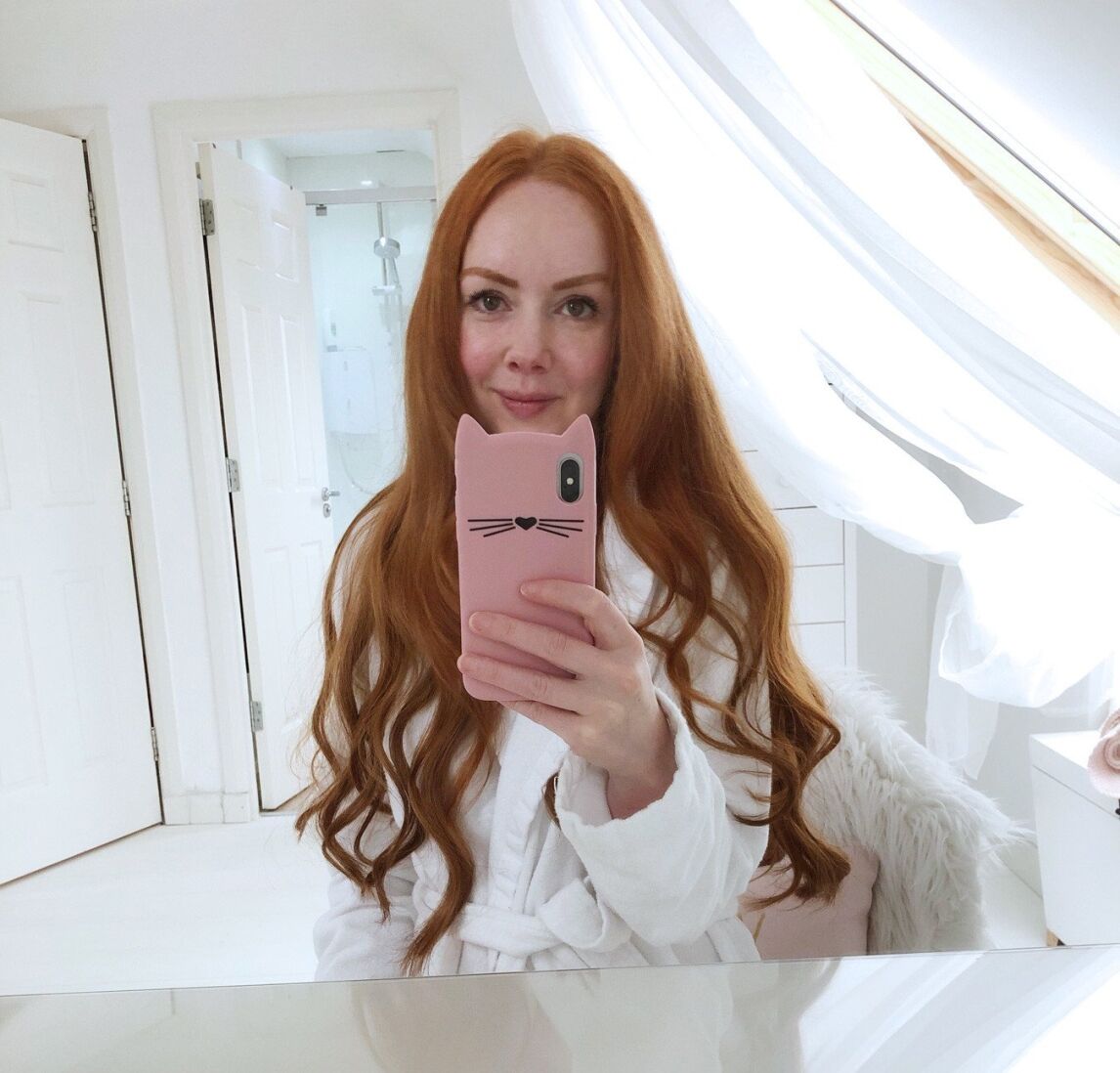 makeup on and hair done