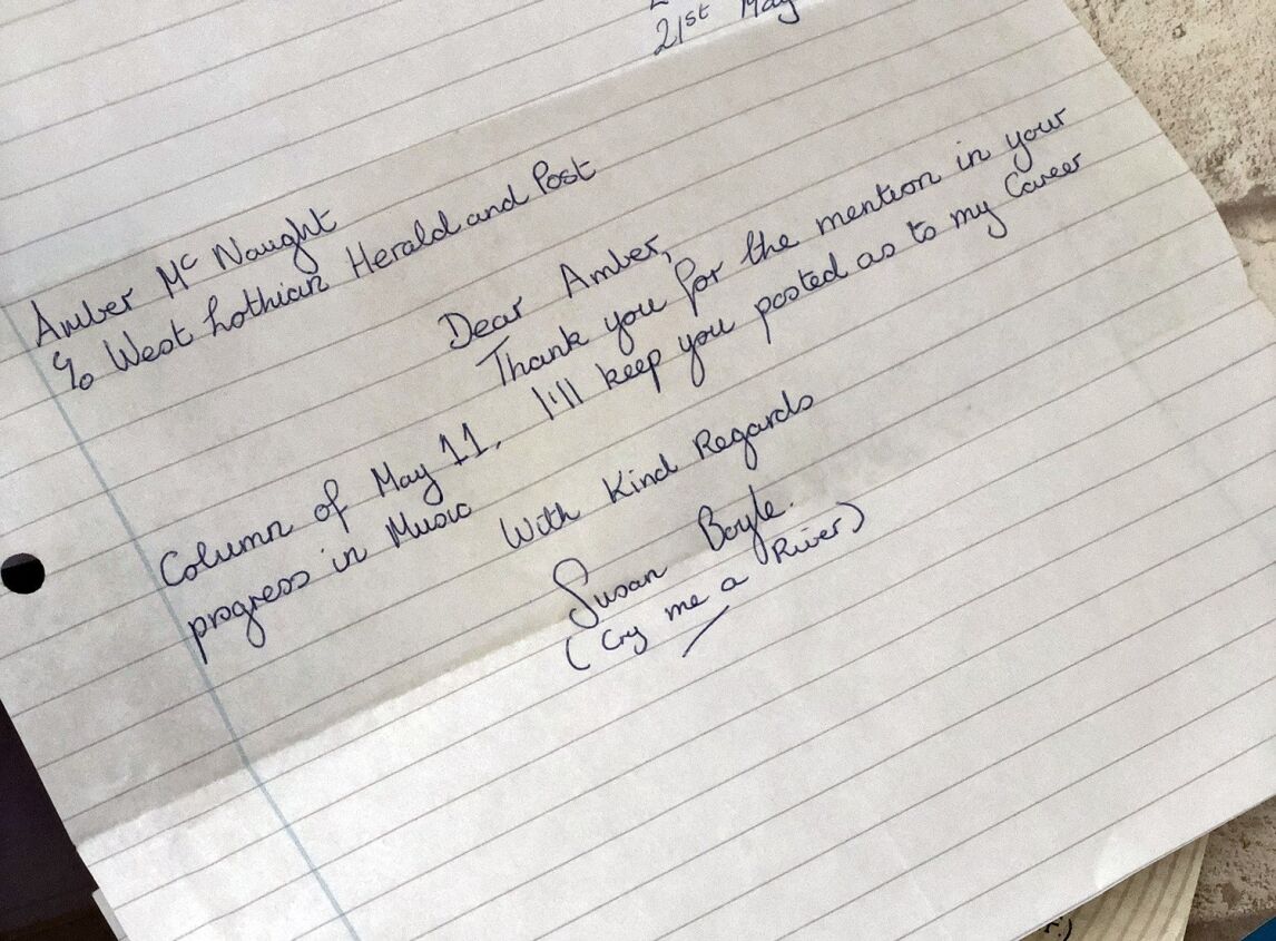 A letter from Susan Boyle