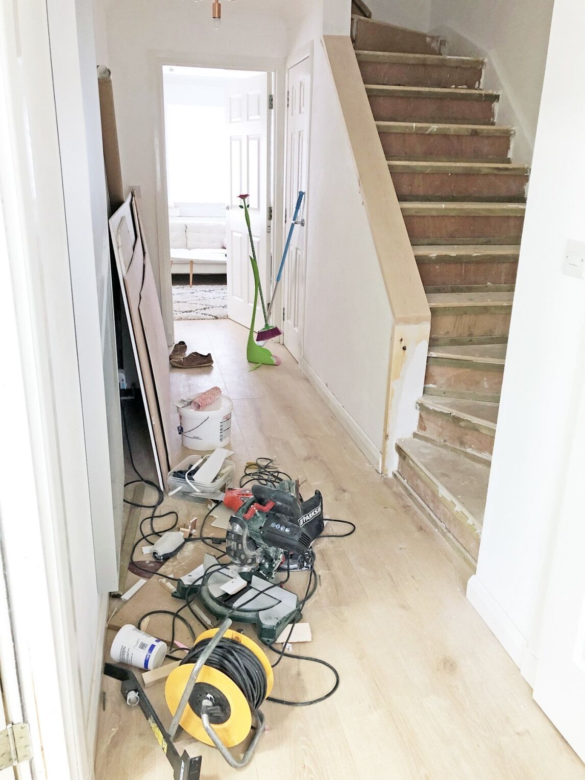 hallway remodel in progress