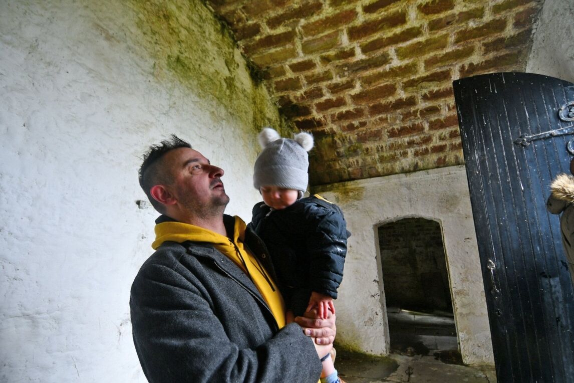 sheltering from the rain at 