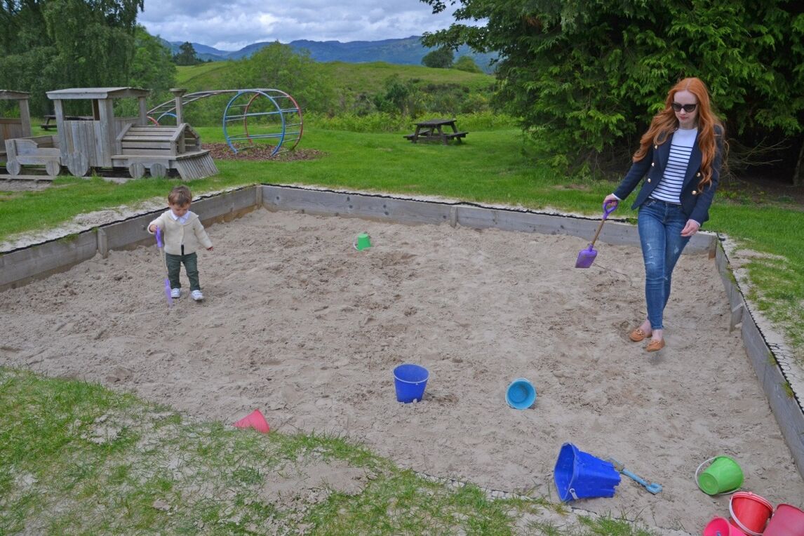 In teh sandpit at Auchingarrich