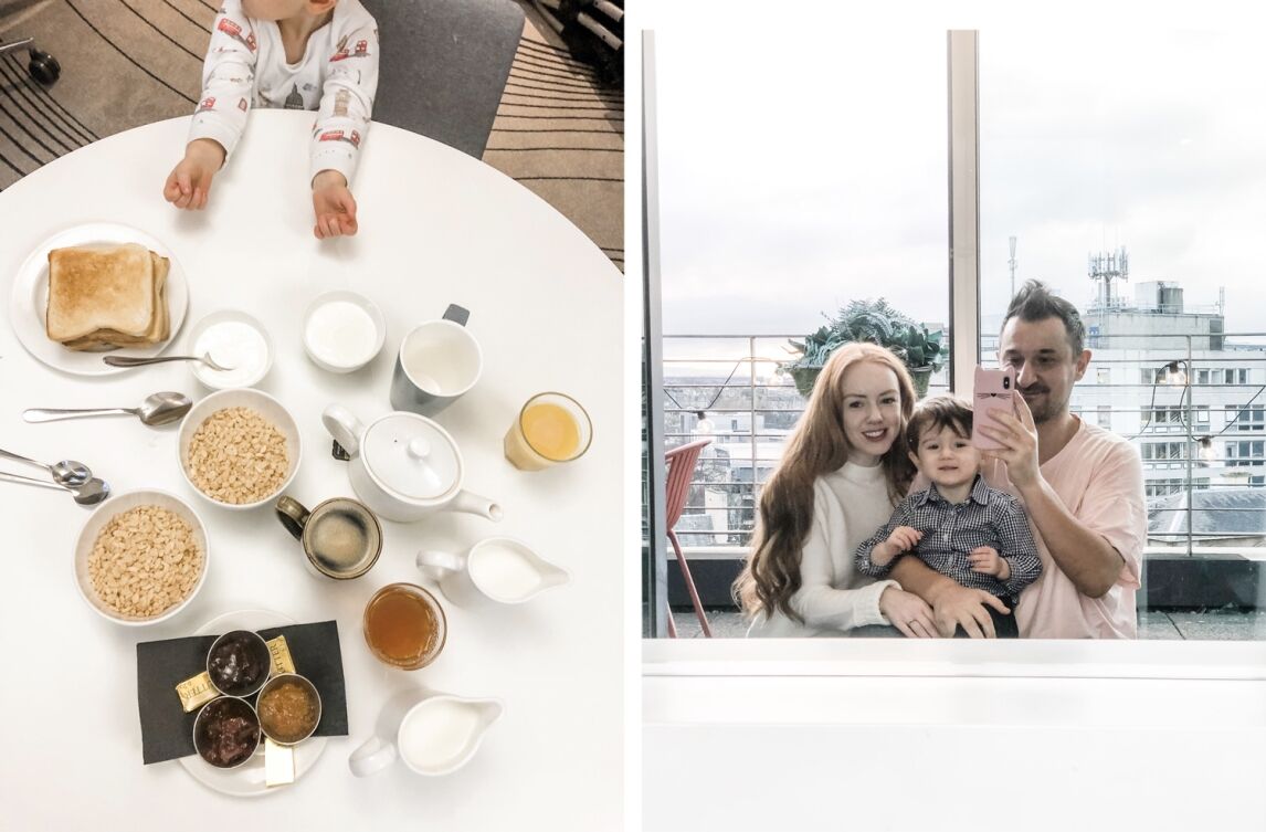 breakfast in our room at Novotel Edinburgh Centre