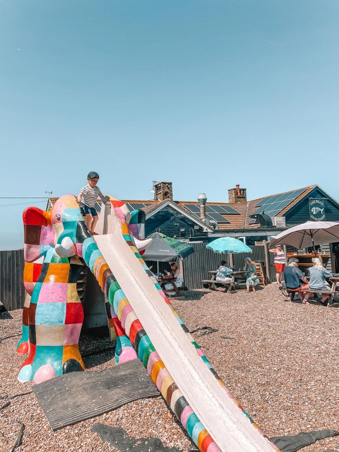 elephant slide at The Pilot Inn
