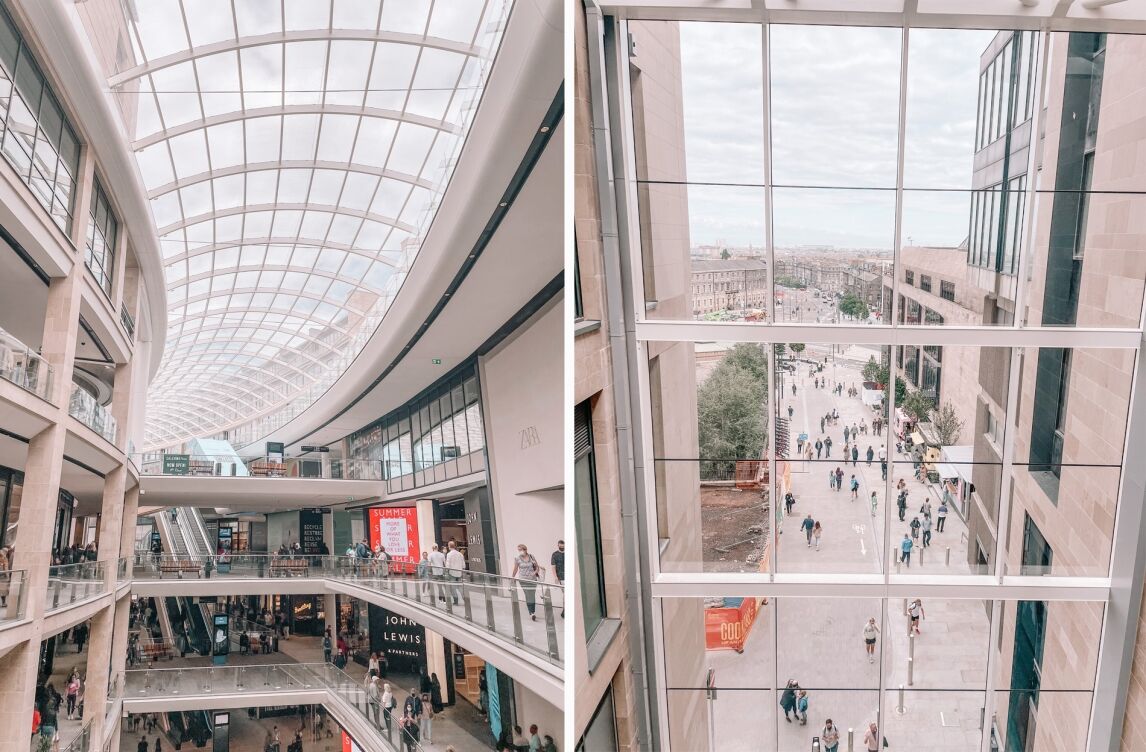 Inside the St James Quarter mall, Edinburgh
