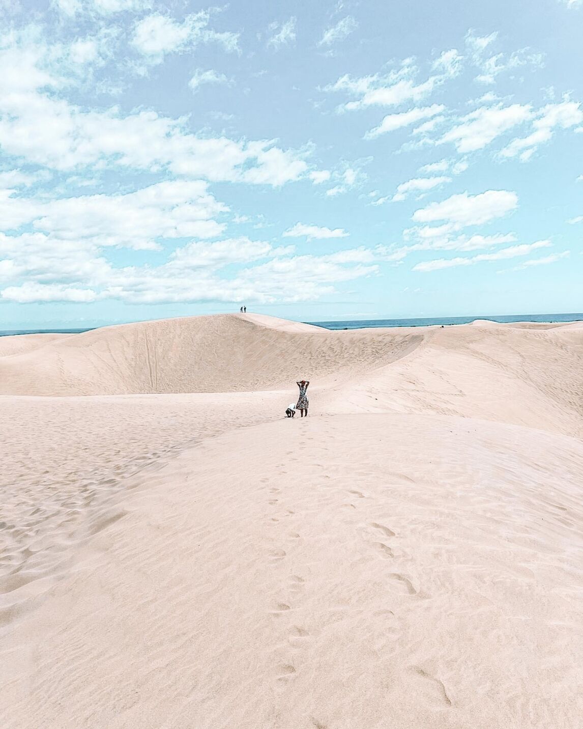 visiting the Maspalomas sand dunes, Gran Canaria