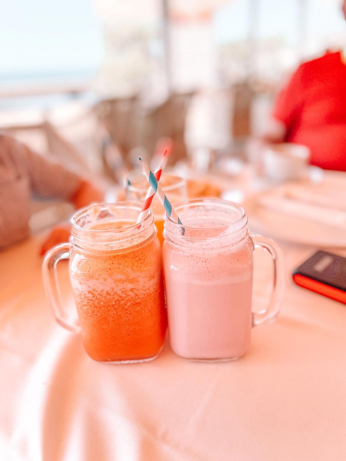 fruit juice by the beach