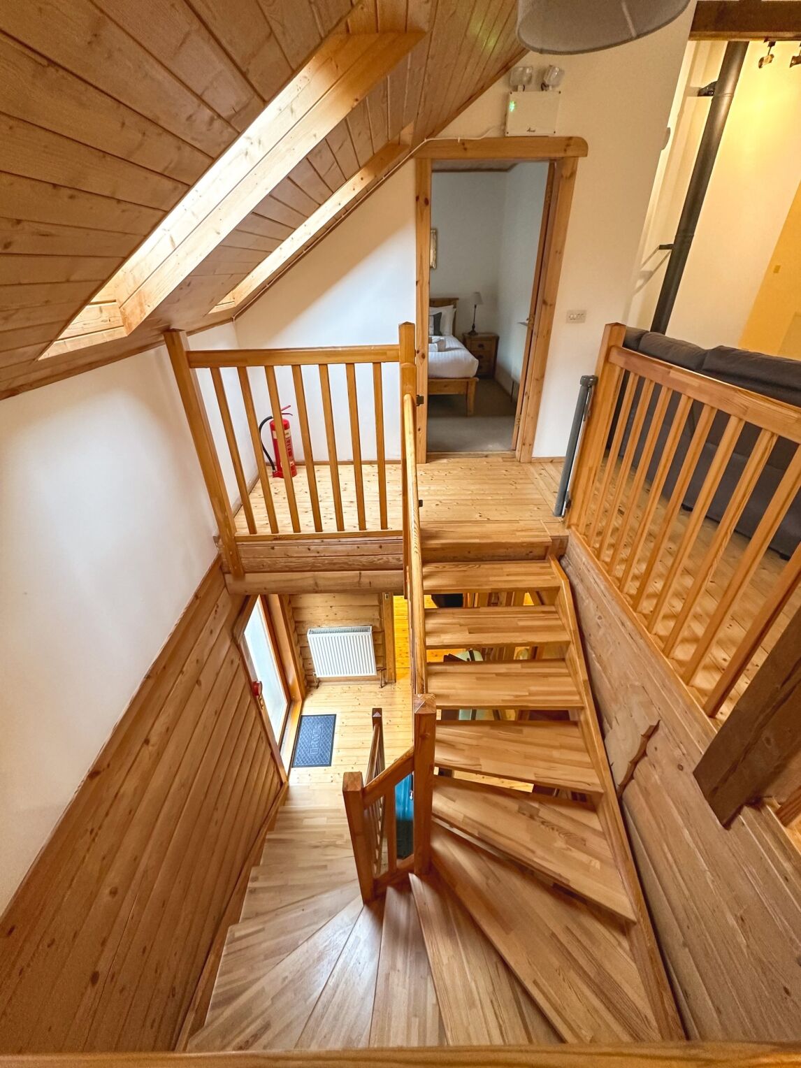 the stairs at Glen Clova lodges