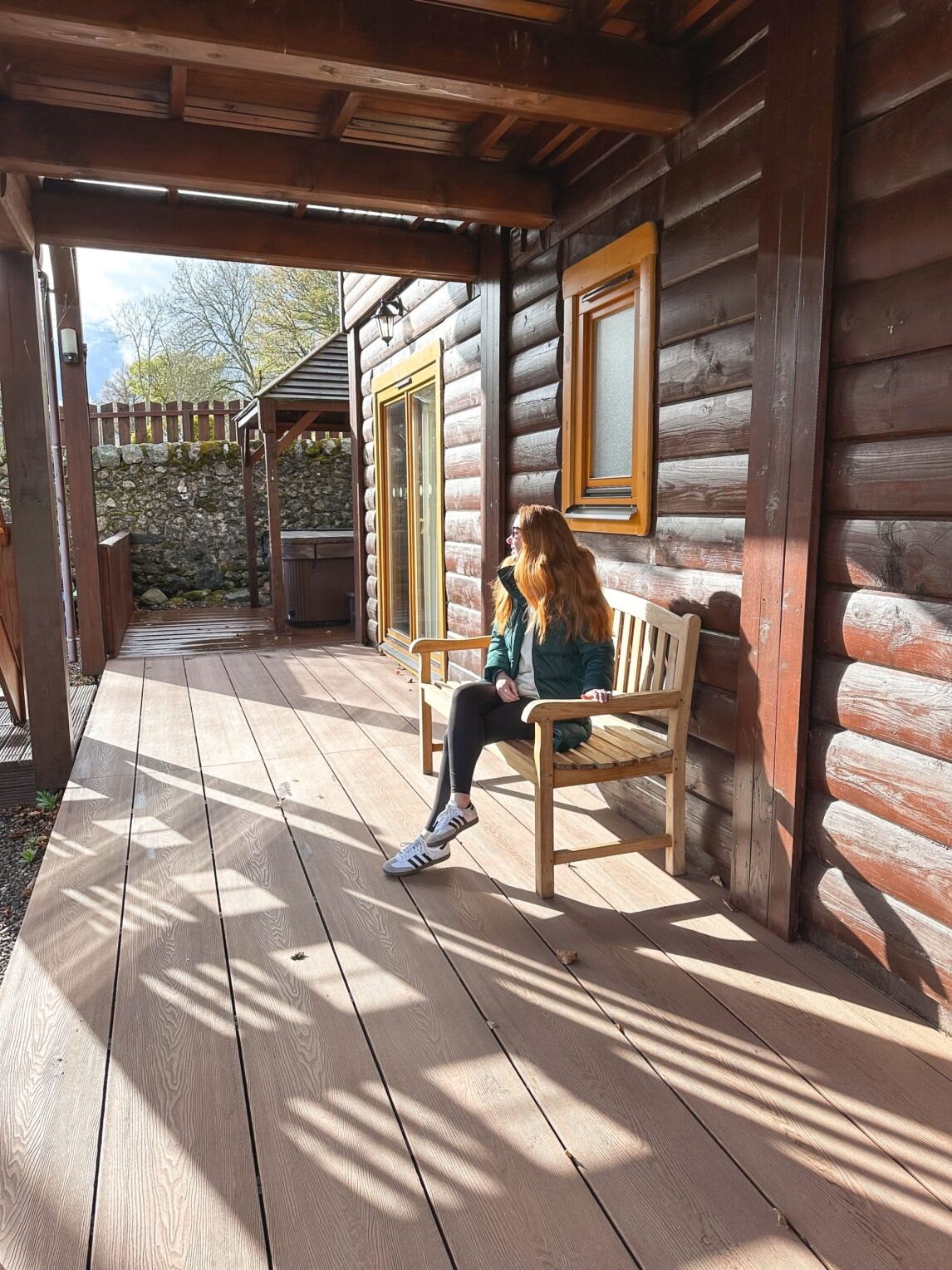 in front of the lodge at Glen Clova