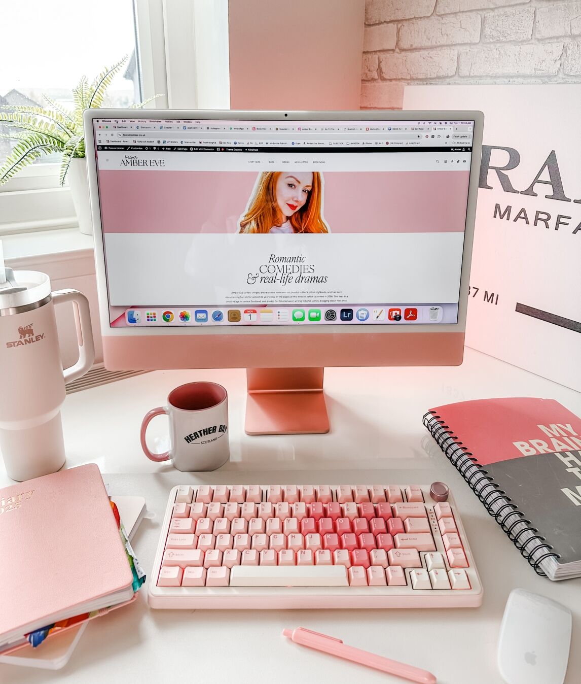 Pink iMac deskstop computer